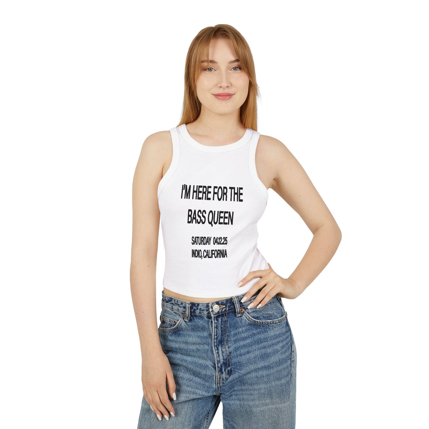 i'm here for the bass queen ALT - Women's Micro Rib Racer Tank Top