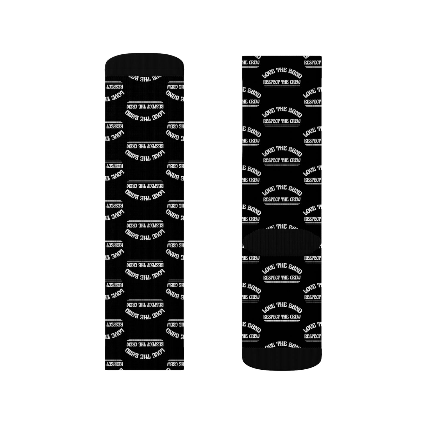 Love the Band, Respect the Crew - Sublimation Socks - Scoomper's World - BLACK