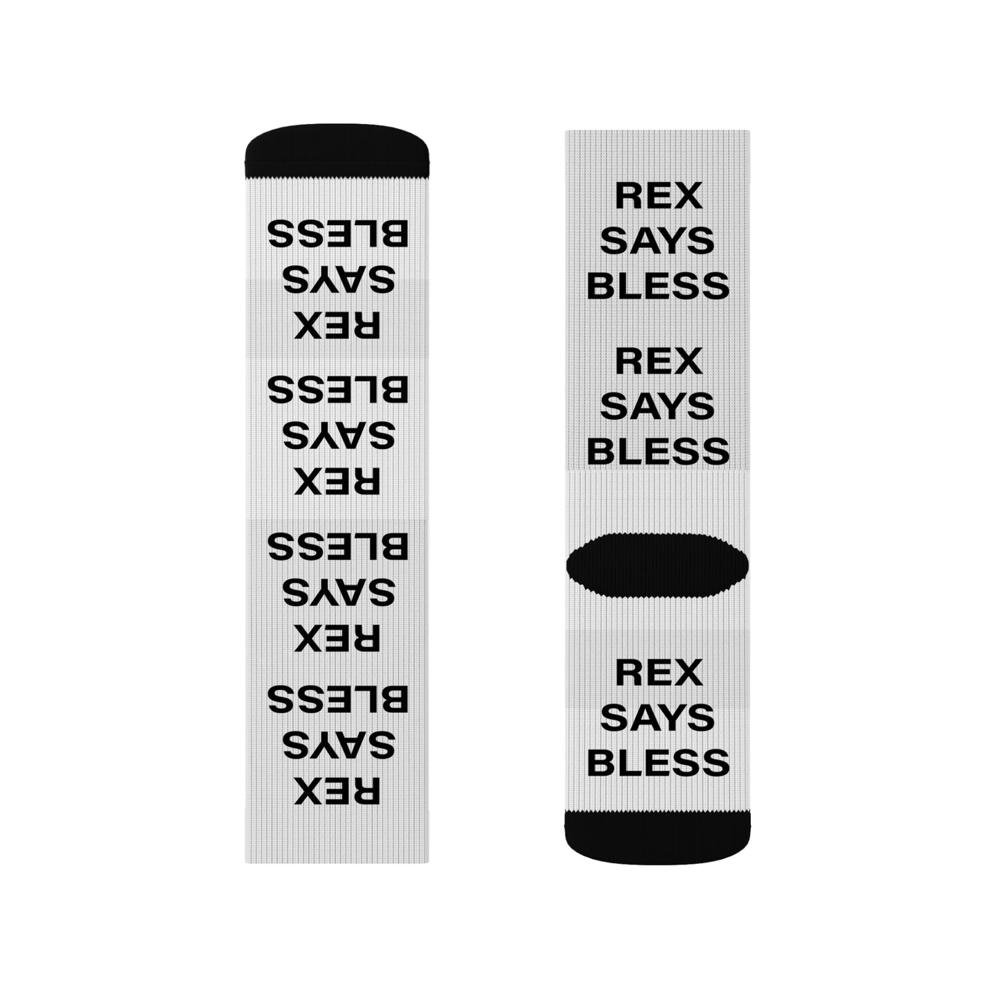 REX SAYS BLESS - WHITE Socks