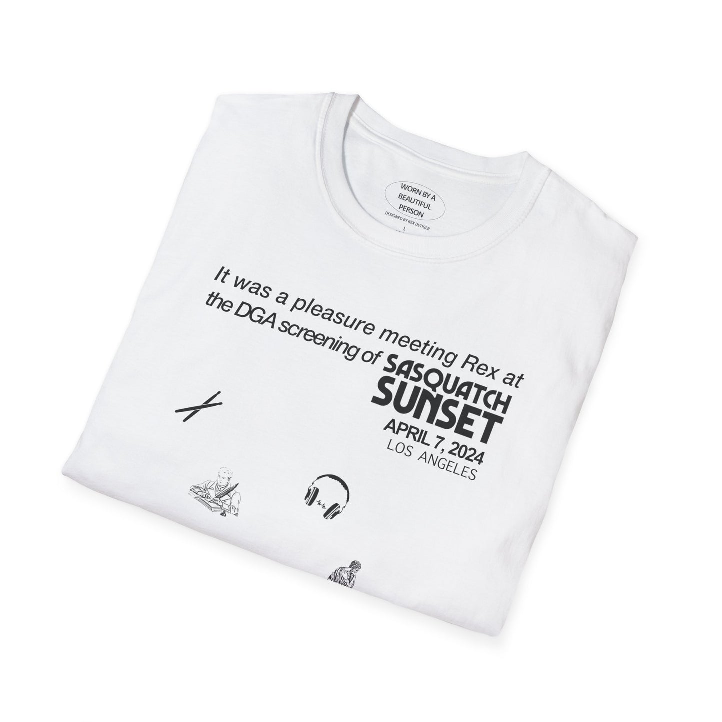 It was a pleasure meeting Rex at the DGA screening of Sasquatch Sunset - Unisex Softstyle T-Shirt
