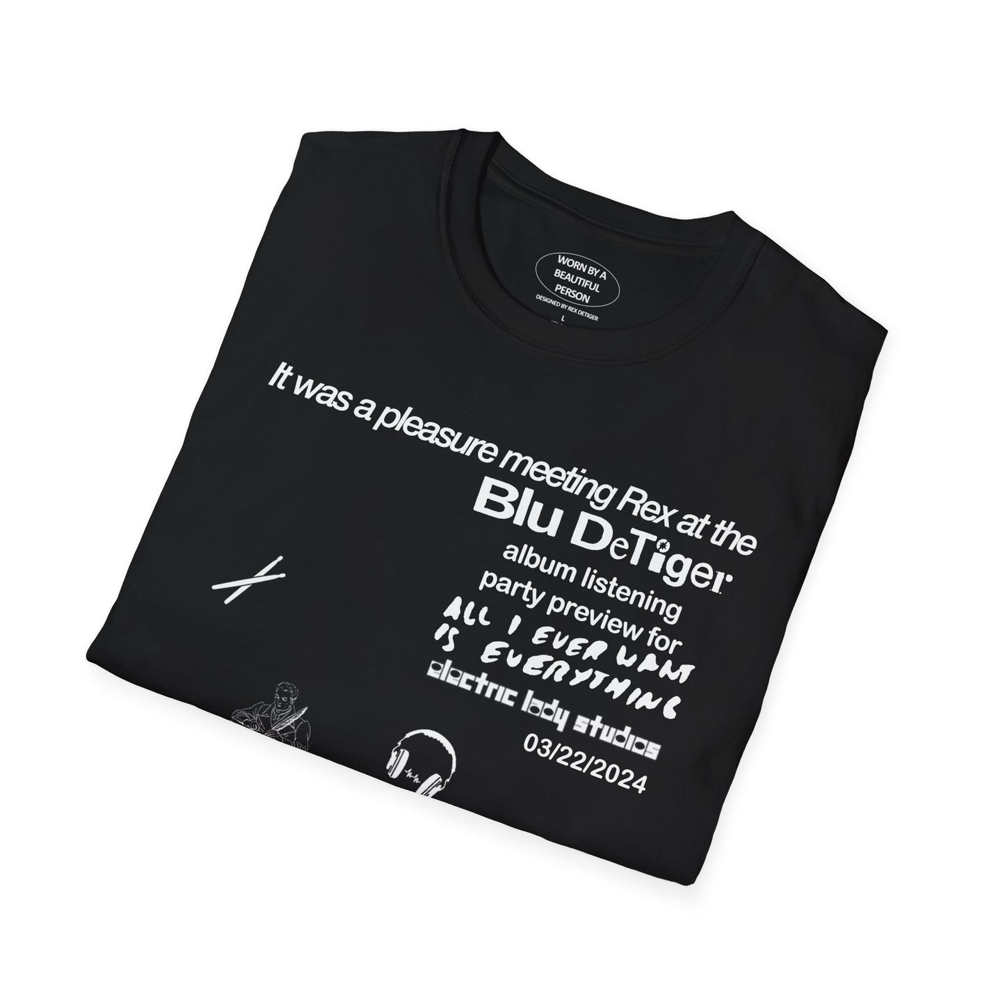 It was a pleasure meeting Rex at the Blu DeTiger album listening party - Unisex Softstyle T-Shirt
