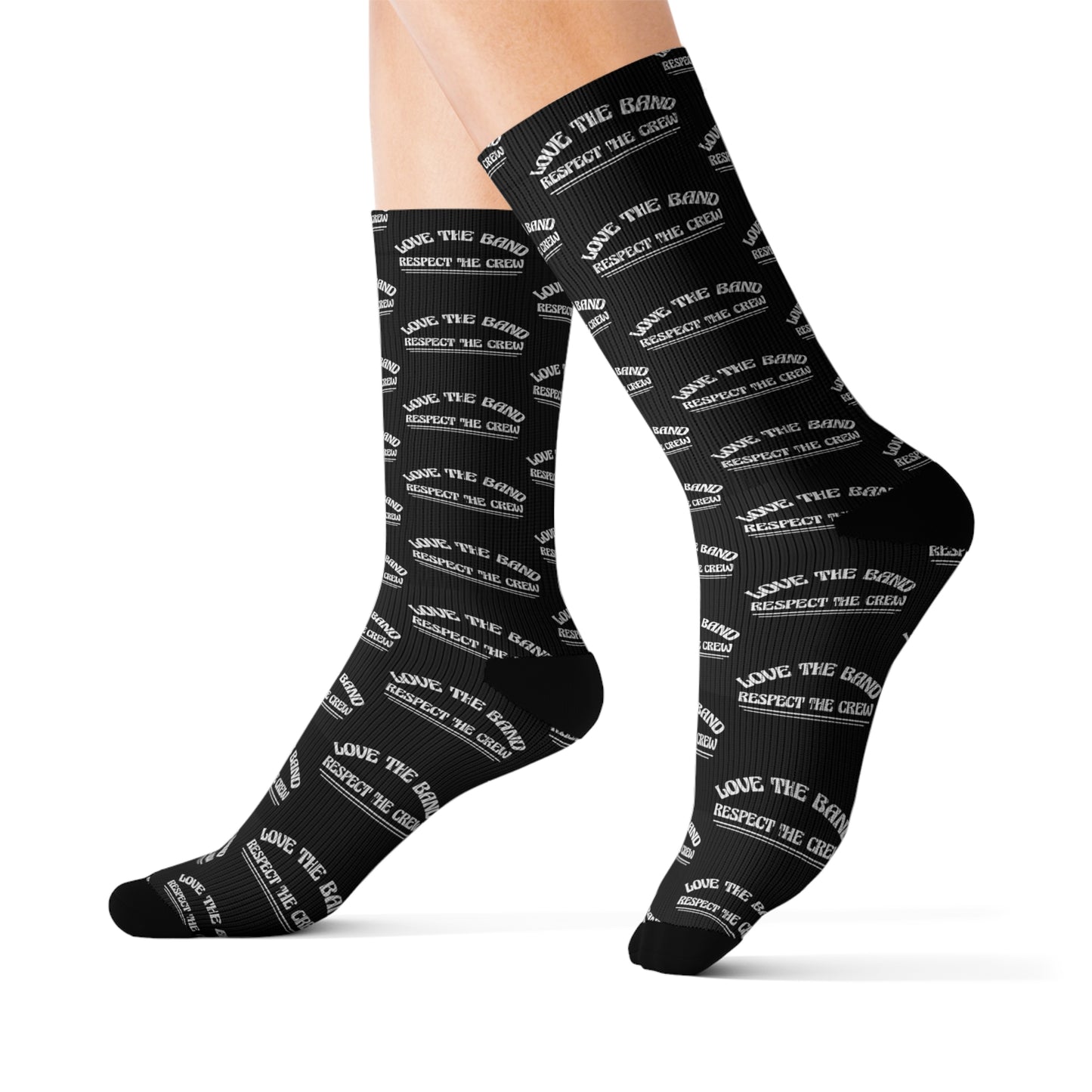 Love the Band, Respect the Crew - Sublimation Socks - Scoomper's World - BLACK