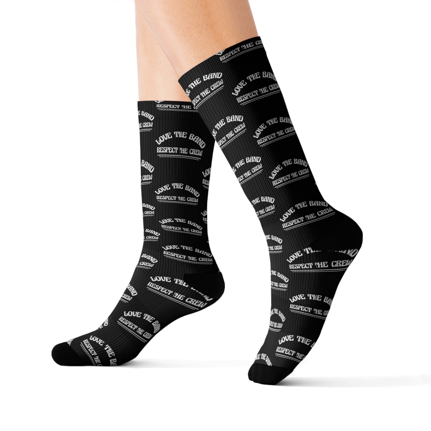 Love the Band, Respect the Crew - Sublimation Socks - Scoomper's World - BLACK