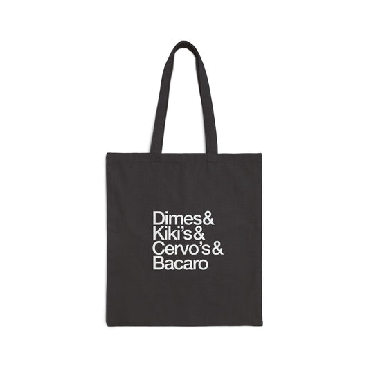Vintage 2023 Dimes Square Bars&Restaurants Cotton Canvas Tote Bag [LIMITED EDITION]