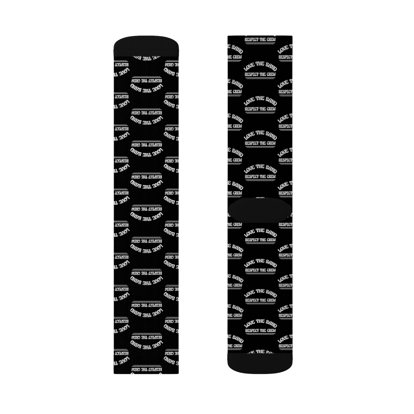 Love the Band, Respect the Crew - Sublimation Socks - Scoomper's World - BLACK