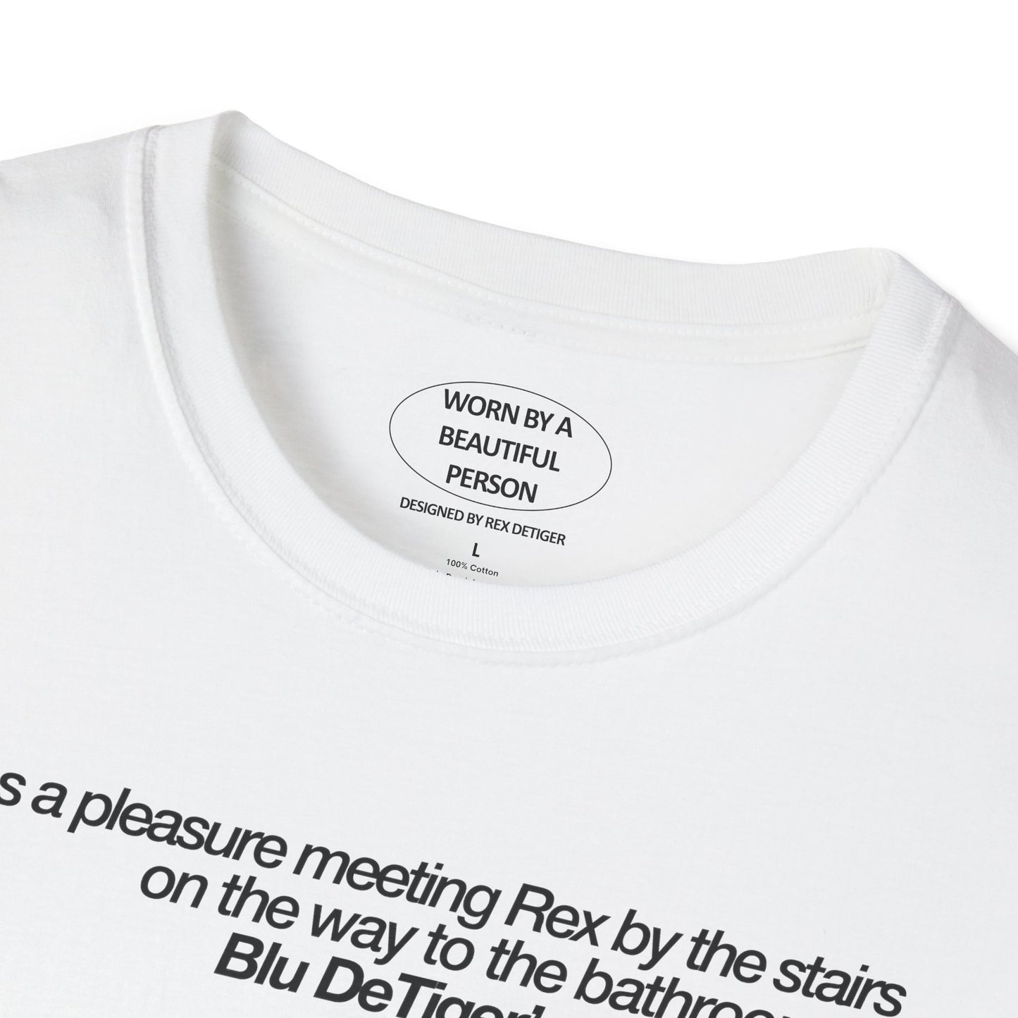 It was a pleasure meeting Rex by the stairs on the way ... in Toronto - Unisex Softstyle T-Shirt