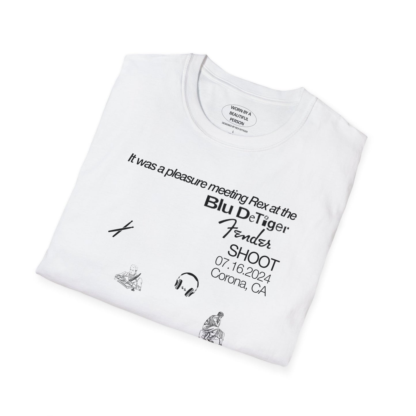 It was a pleasure meeting Rex at the Blu Fender shoot  7.16 - Unisex Softstyle T-Shirt