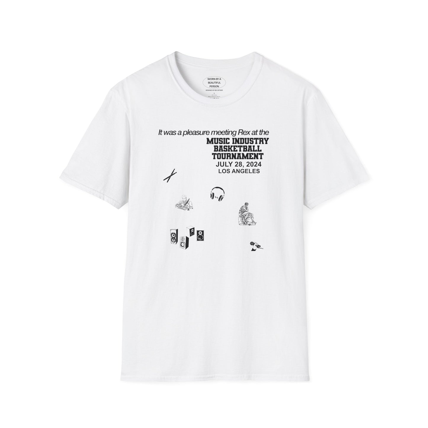 It was a pleasure meeting Rex on at the music industry basketball tournament - Unisex Softstyle T-Shirt