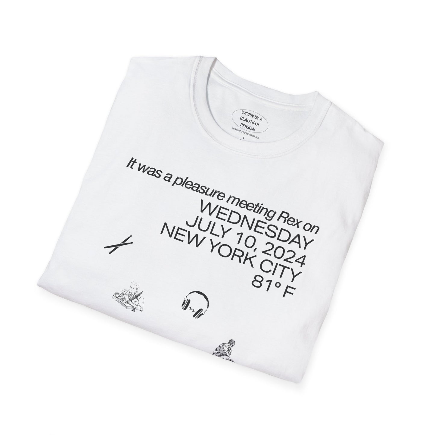 It was a pleasure meeting Rex on July 10, 2024  - Unisex Softstyle T-Shirt