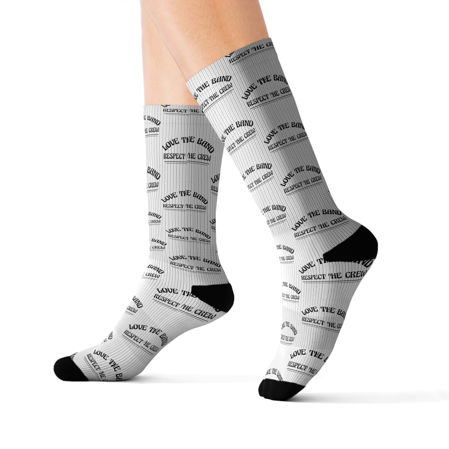 Love the Band, Respect the Crew - Sublimation Socks - Scoomper's World - WHITE