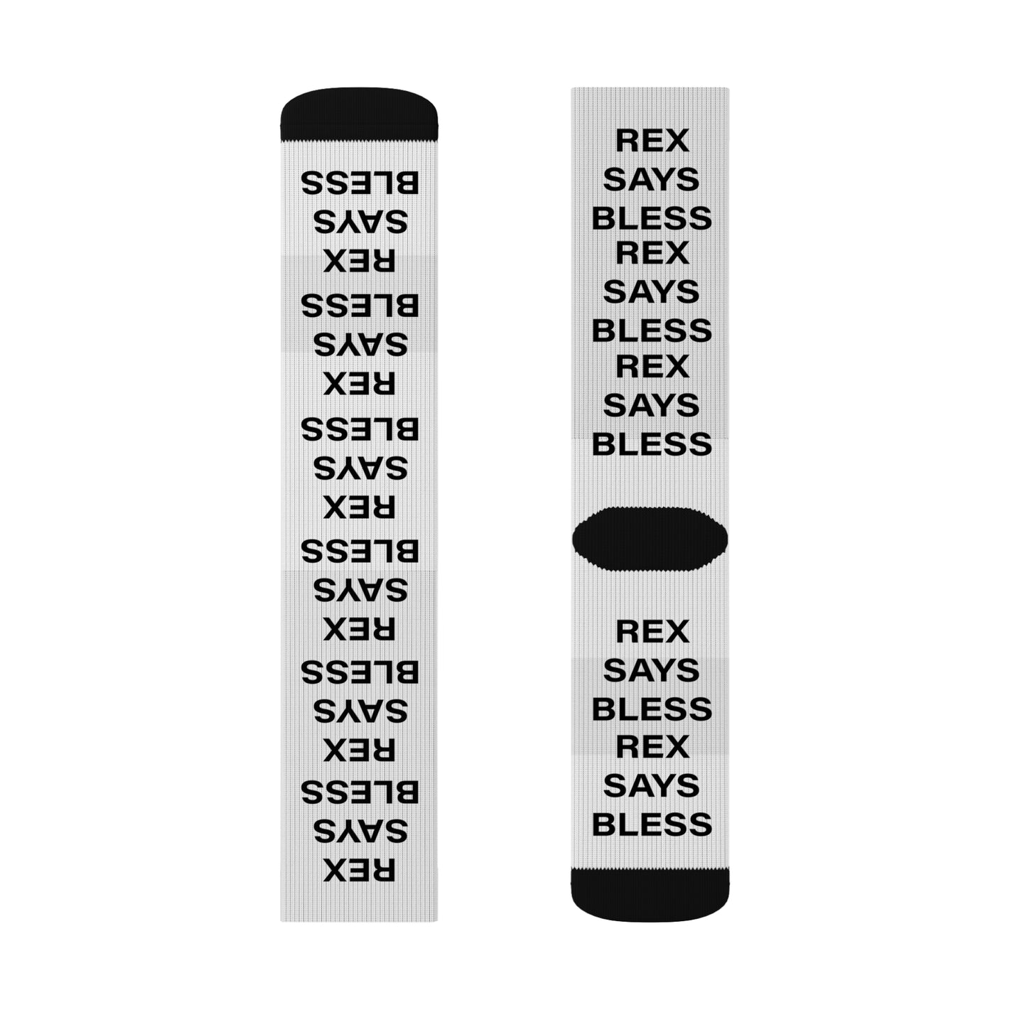 REX SAYS BLESS - WHITE Socks