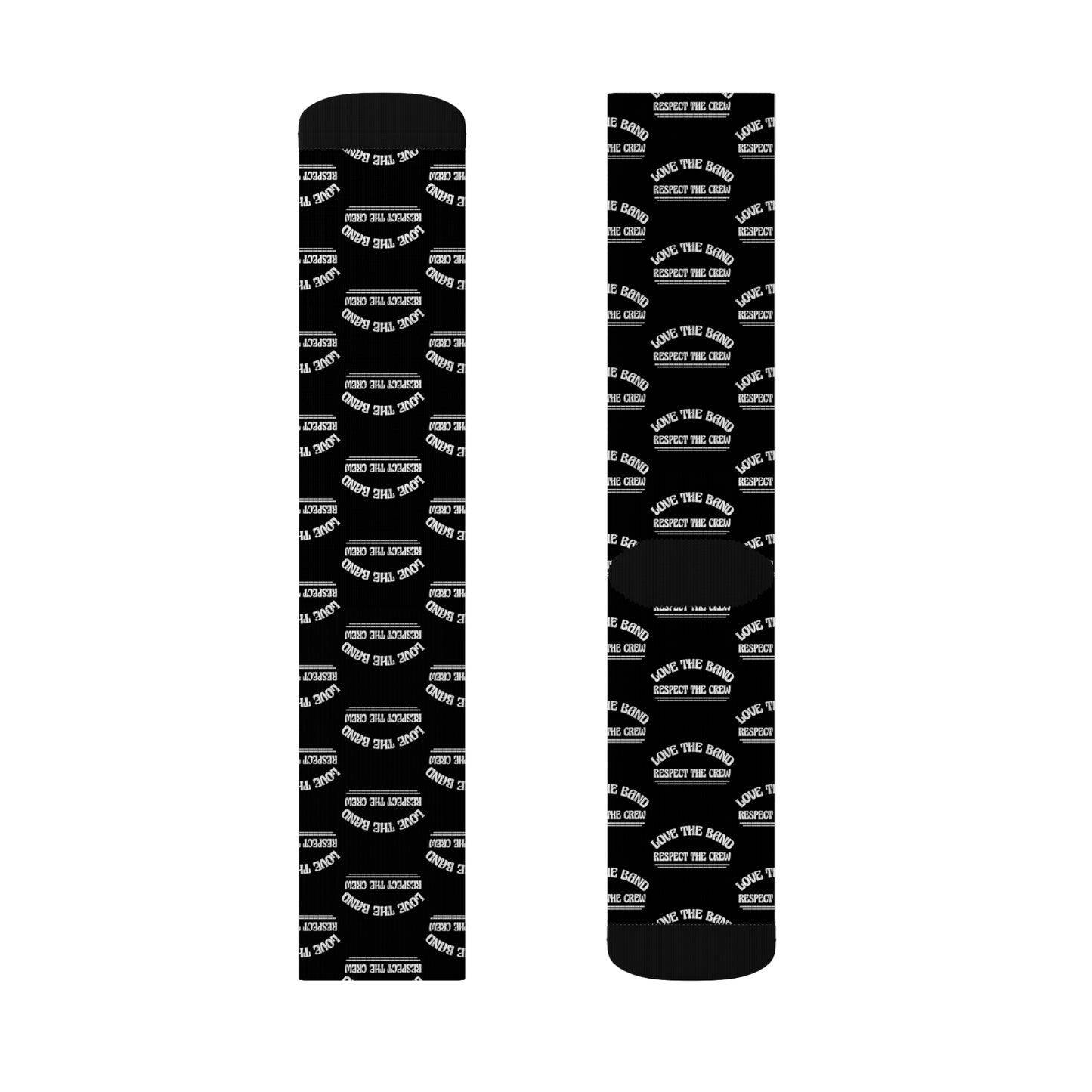 Love the Band, Respect the Crew - Sublimation Socks - Scoomper's World - BLACK