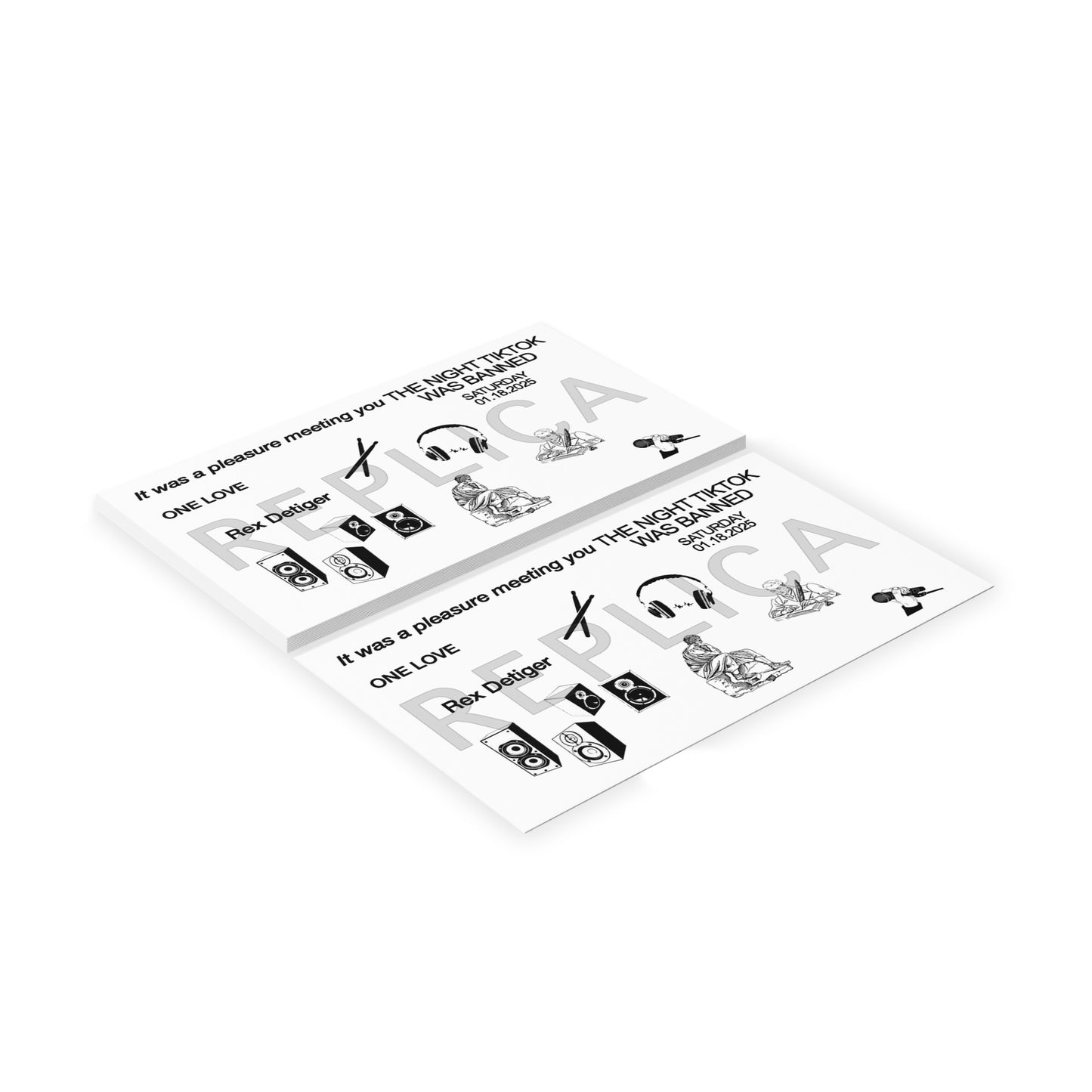 "It was a pleasure meeting you the night tiktok was banned" Business Cards REPLICA