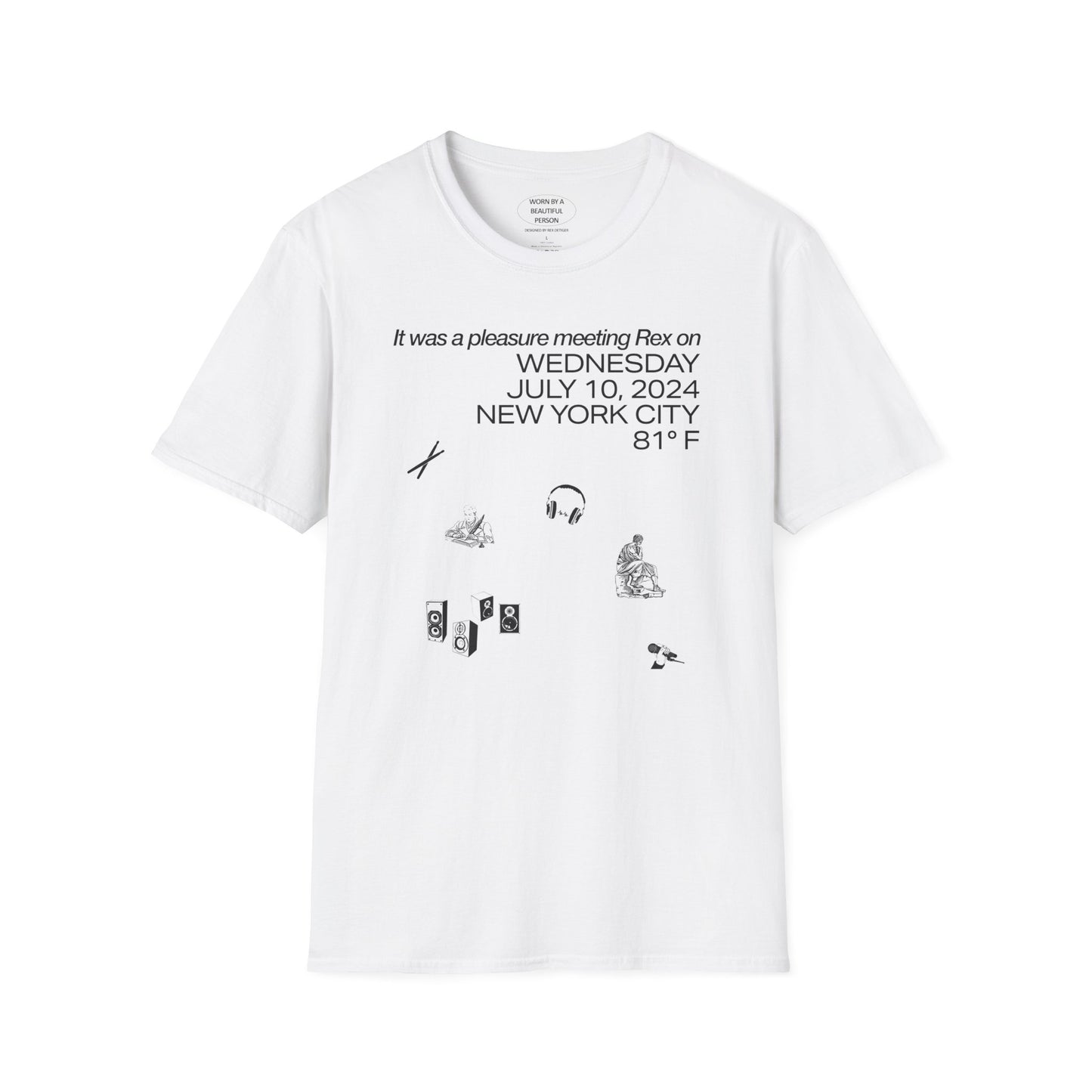 It was a pleasure meeting Rex on July 10, 2024  - Unisex Softstyle T-Shirt