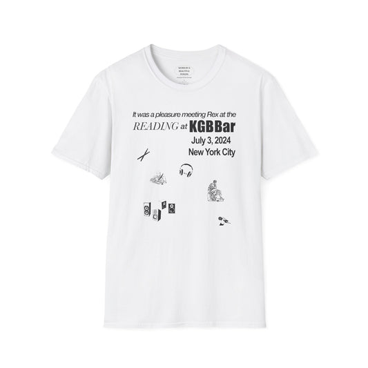 It was a pleasure meeting Rex at the reading at KGB - Unisex Softstyle T-Shirt