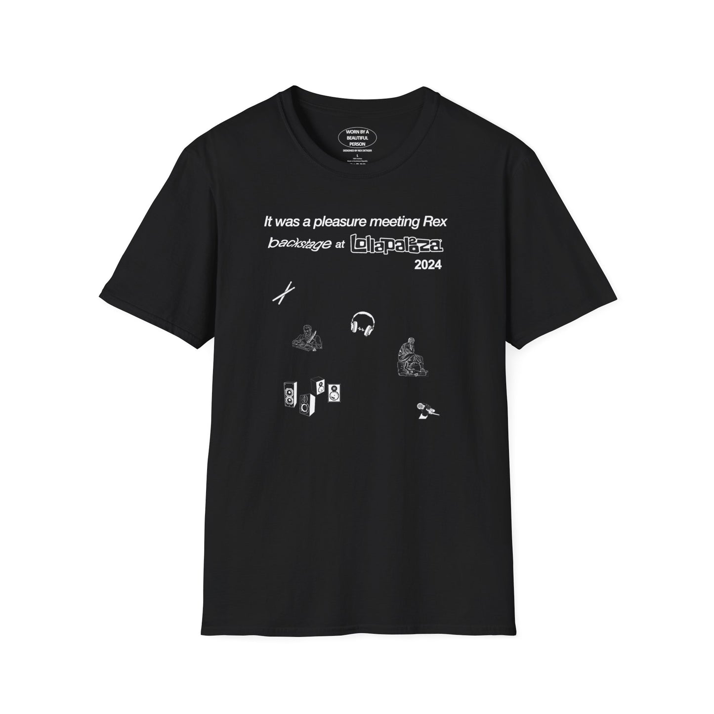 It was a pleasure meeting Rex backstage at lolla 2024 - Unisex Softstyle T-Shirt