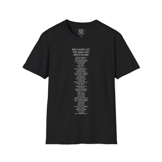 Rex's Guest List for Jean's NYC 07.02.2025