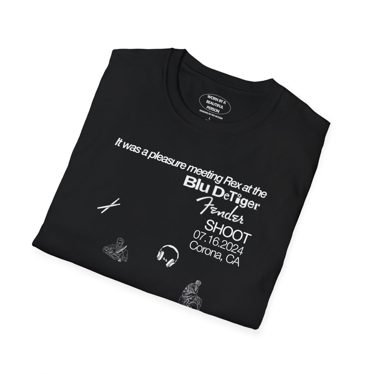 It was a pleasure meeting Rex at the Blu Fender shoot  7.16 - Unisex Softstyle T-Shirt
