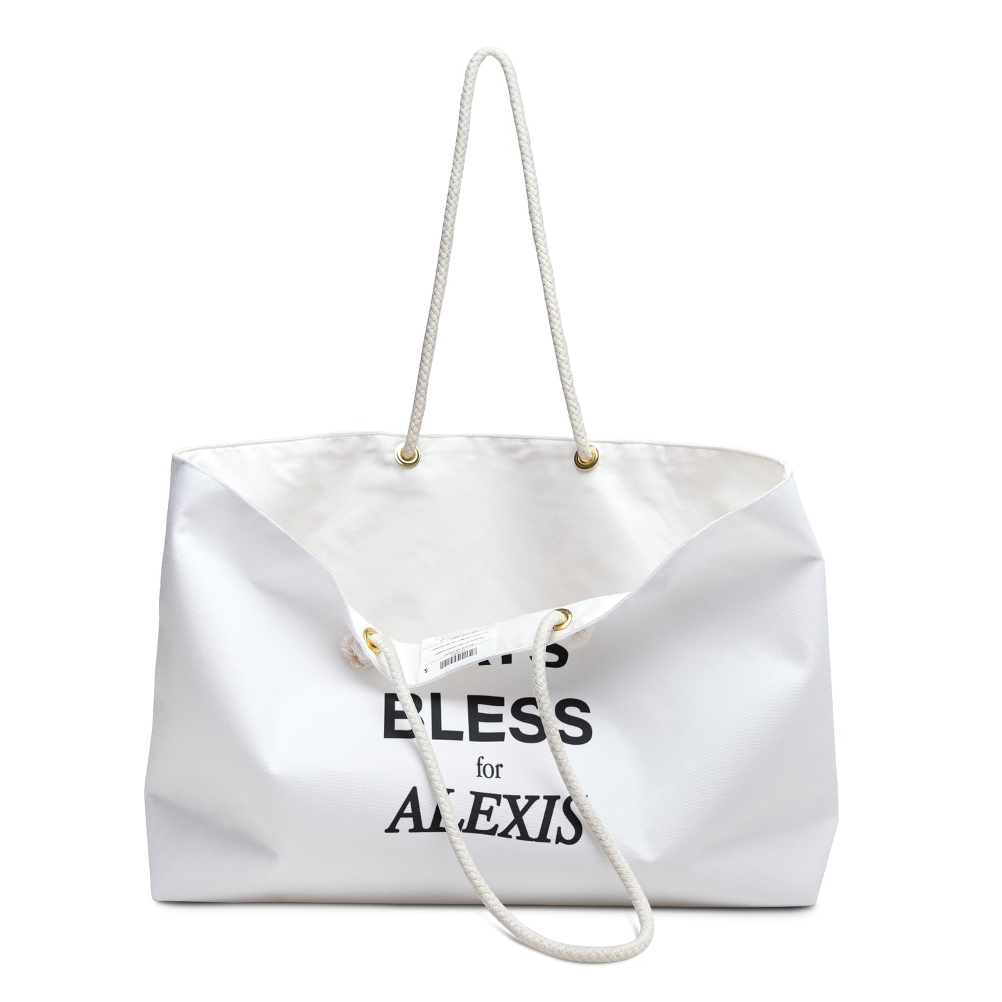 Rex says Bless for Alexis Weekender Bag WHITE