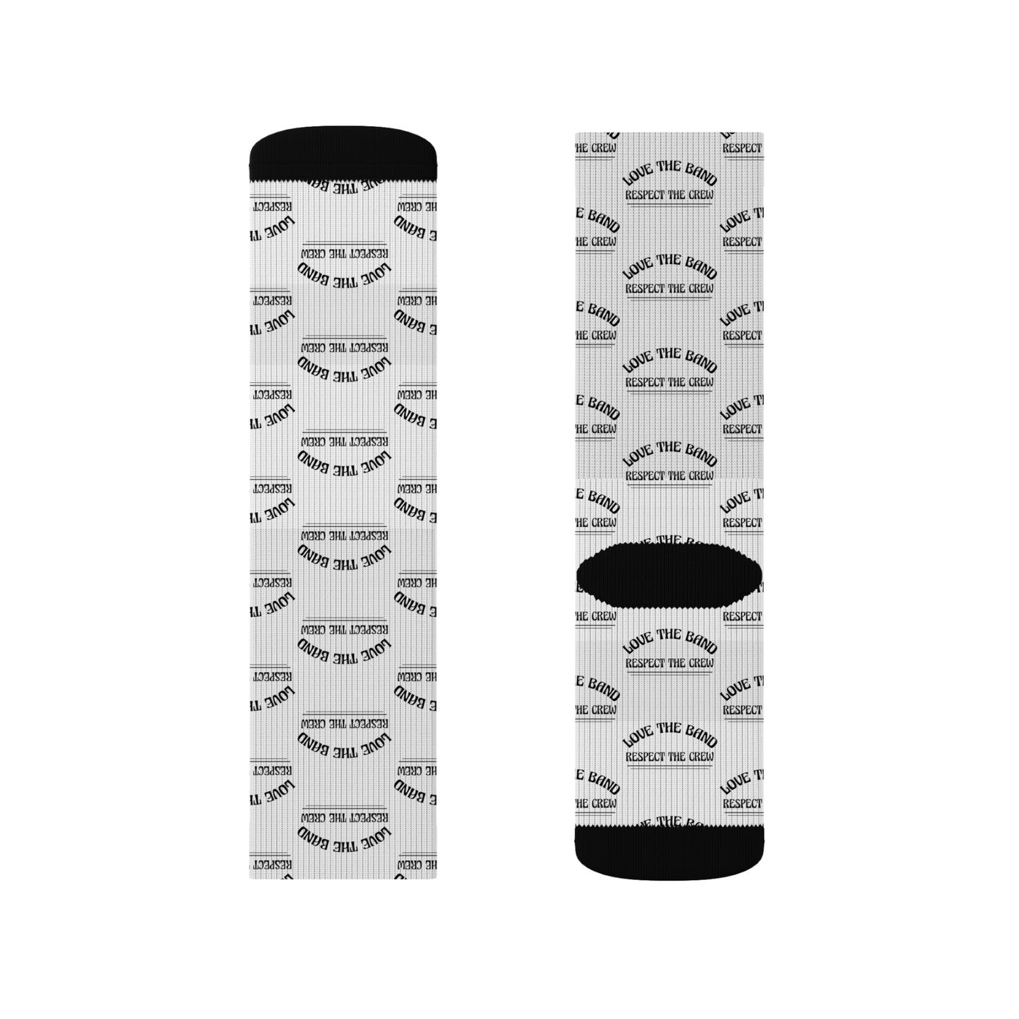 Love the Band, Respect the Crew - Sublimation Socks - Scoomper's World - WHITE