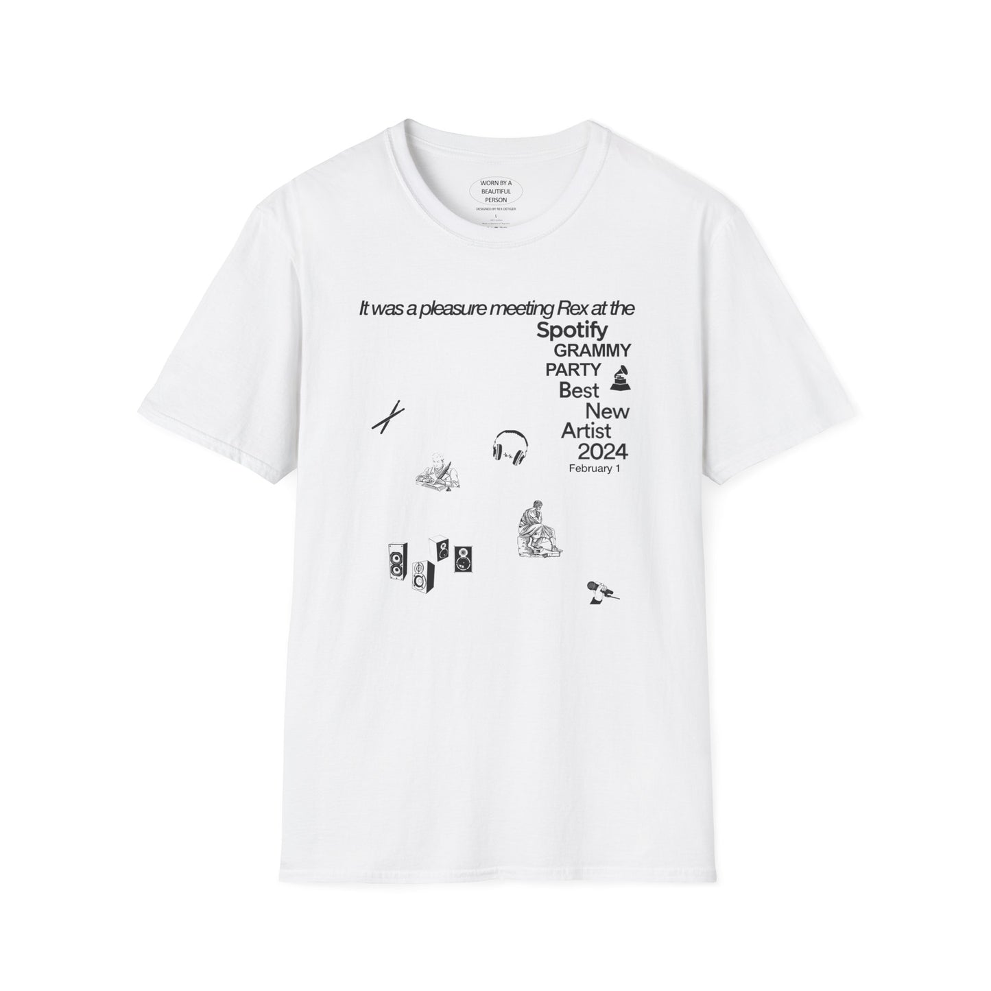 It was a pleasure meeting Rex at the Spotify Grammy Party - Unisex Softstyle T-Shirt