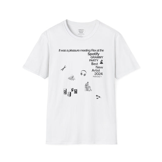It was a pleasure meeting Rex at the Spotify Grammy Party - Unisex Softstyle T-Shirt