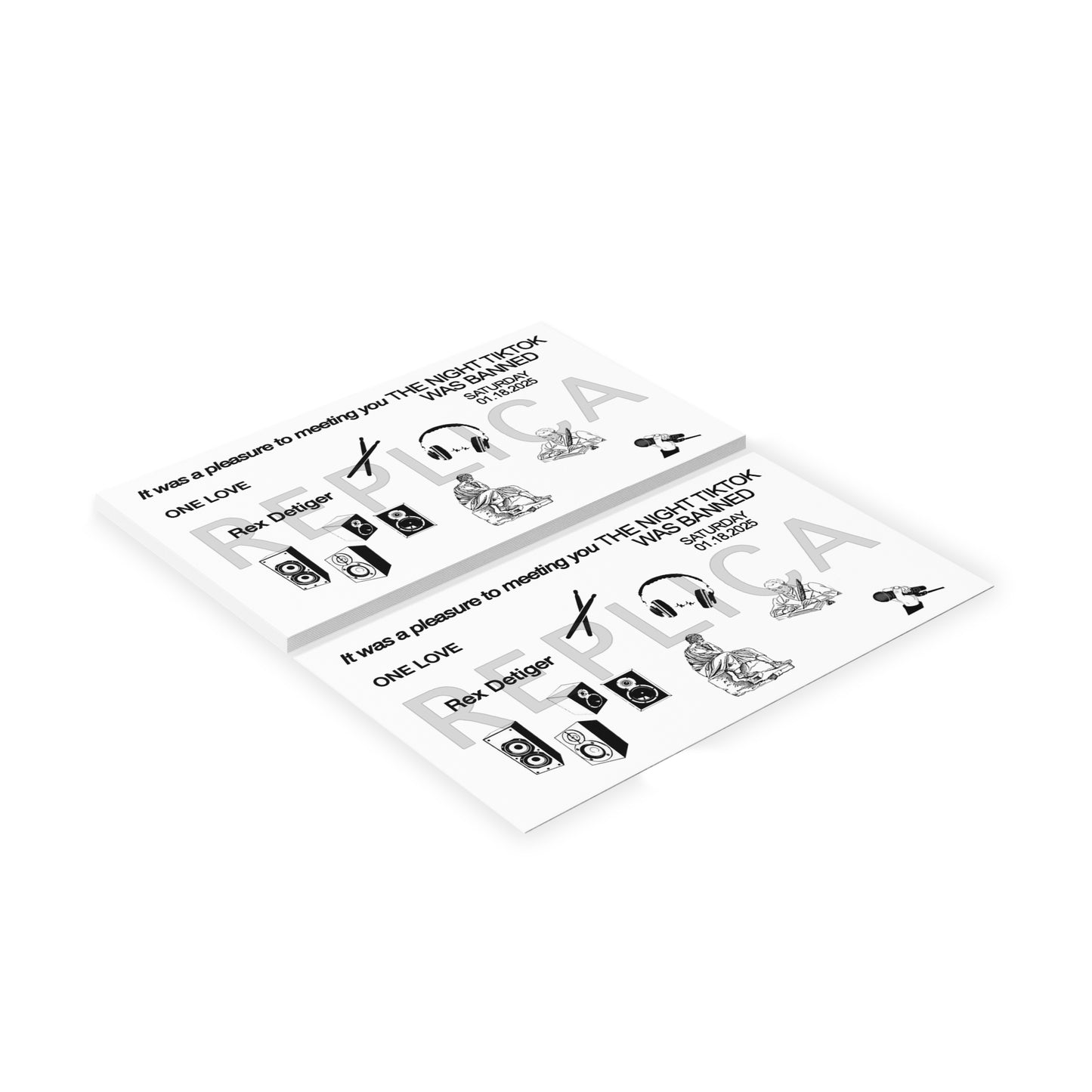 "It was a pleasure to meeting you the night tiktok was banned" [typo included for accuracy] Business Cards REPLICA