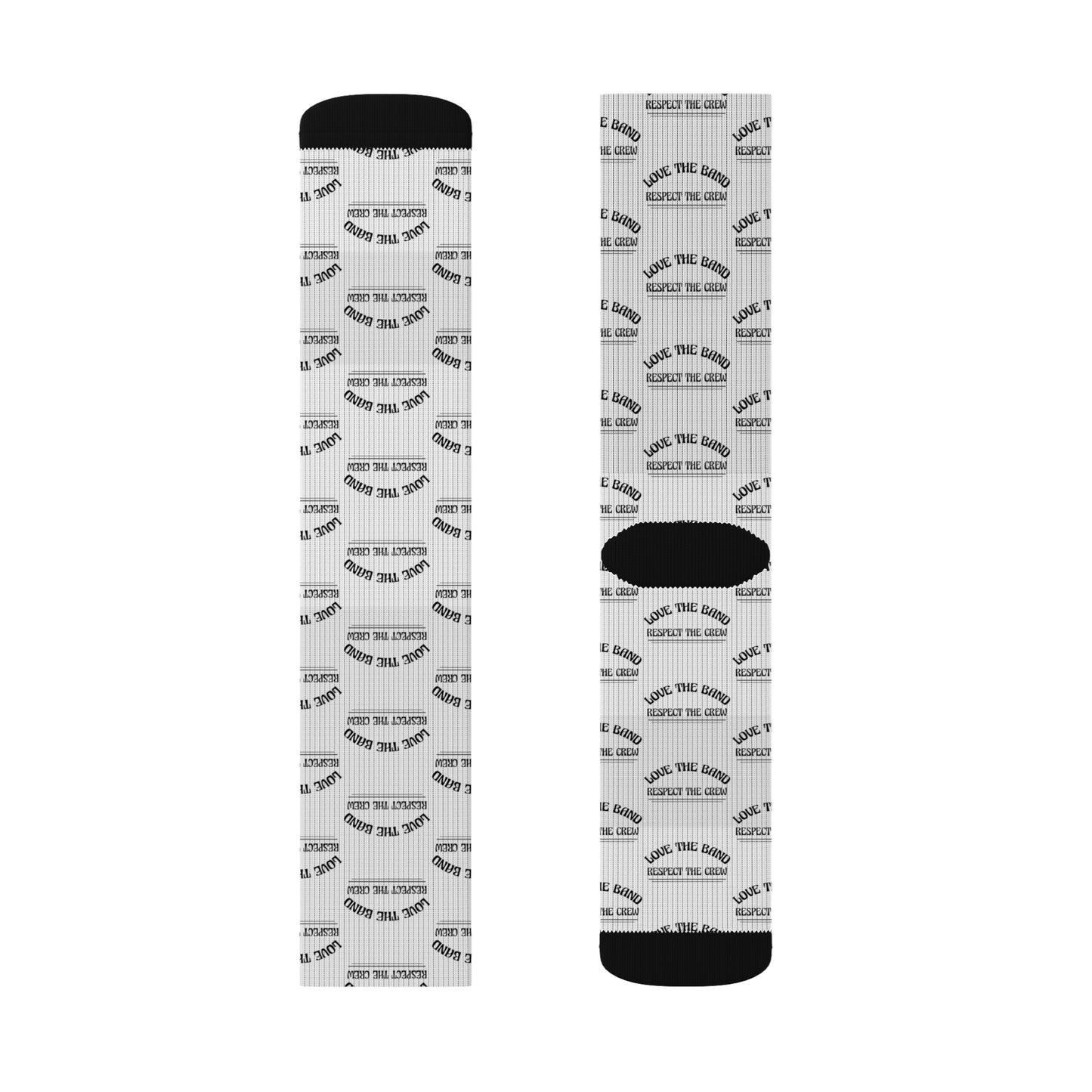 Love the Band, Respect the Crew - Sublimation Socks - Scoomper's World - WHITE