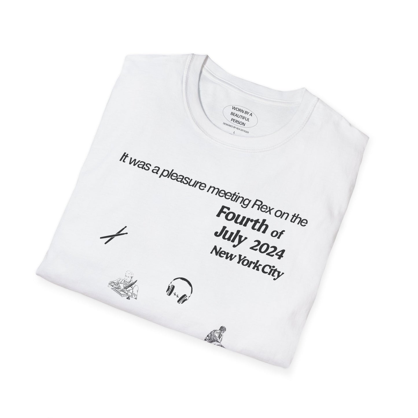 It was a pleasure meeting Rex on the Fourth of July, 2024 - Unisex Softstyle T-Shirt