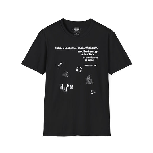 It was a pleasure meeting Rex on the ADVISRY studio where Genius is made BK NY - Unisex Softstyle T-Shirt