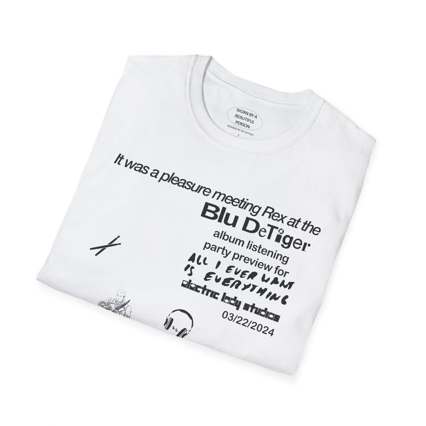 It was a pleasure meeting Rex at the Blu DeTiger album listening party - Unisex Softstyle T-Shirt