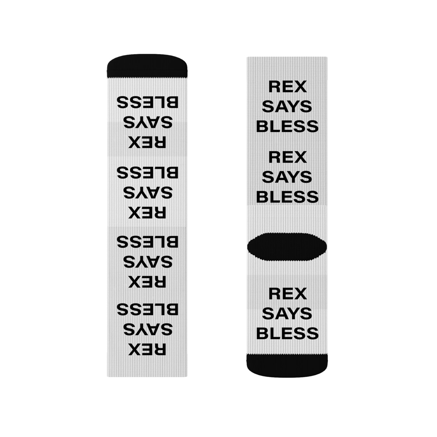 REX SAYS BLESS - WHITE Socks