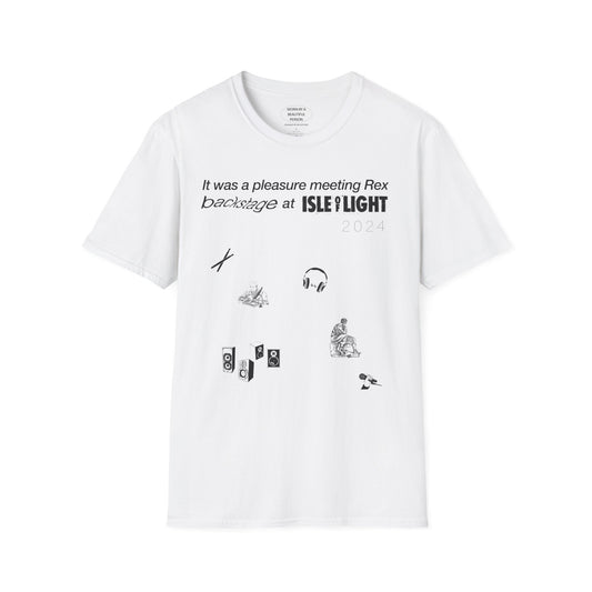 It was a pleasure meeting Rex backstage at Isle of Light 2024 - Unisex Softstyle T-Shirt