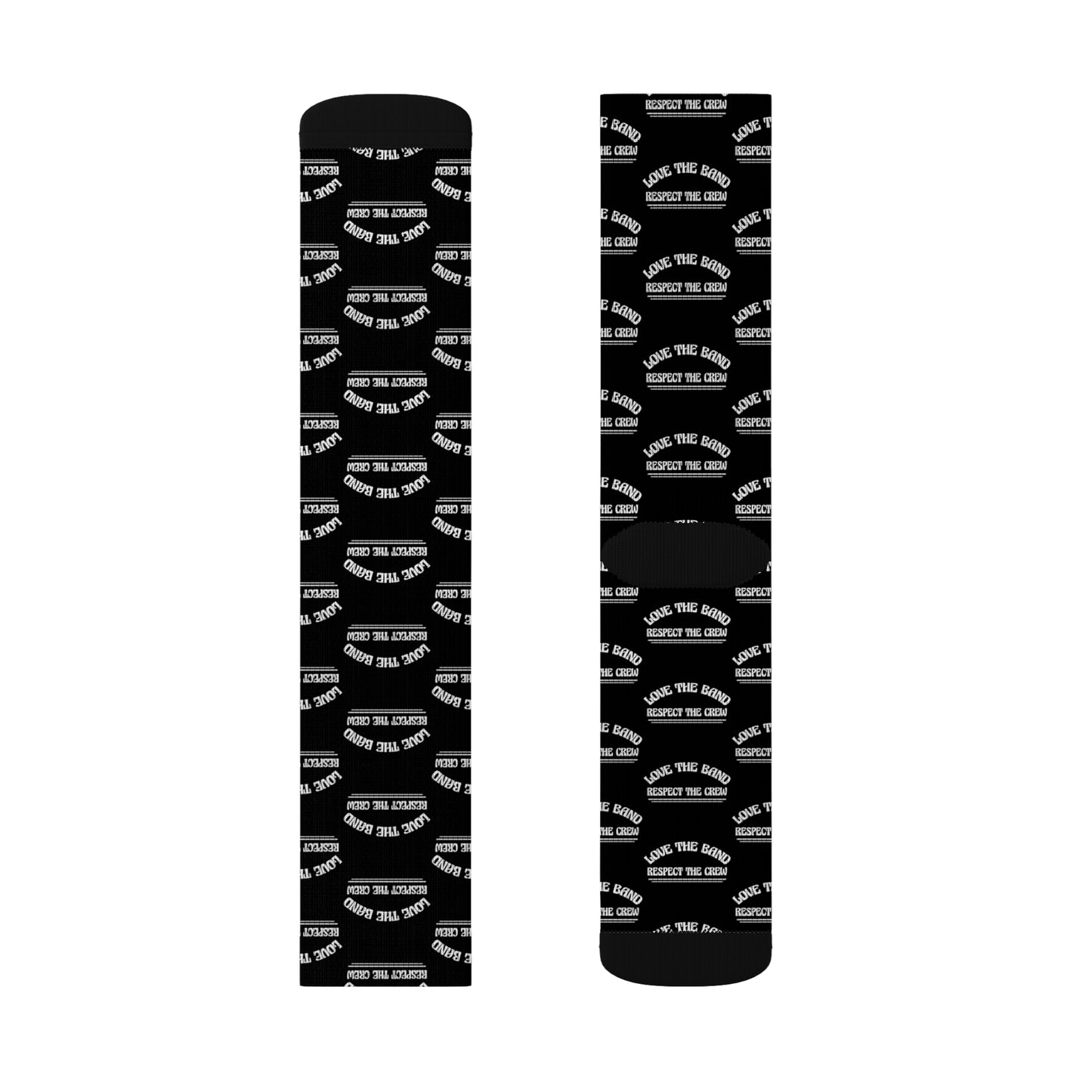 Love the Band, Respect the Crew - Sublimation Socks - Scoomper's World - BLACK