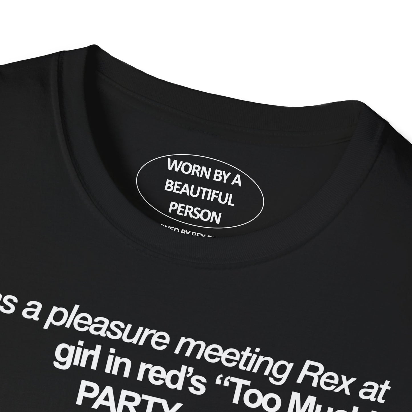 It was a pleasure meeting Rex at girl in red's "Too Much" PARTY at Ray's NYC - Unisex Softstyle T-Shirt - EUROPE SHIPPING