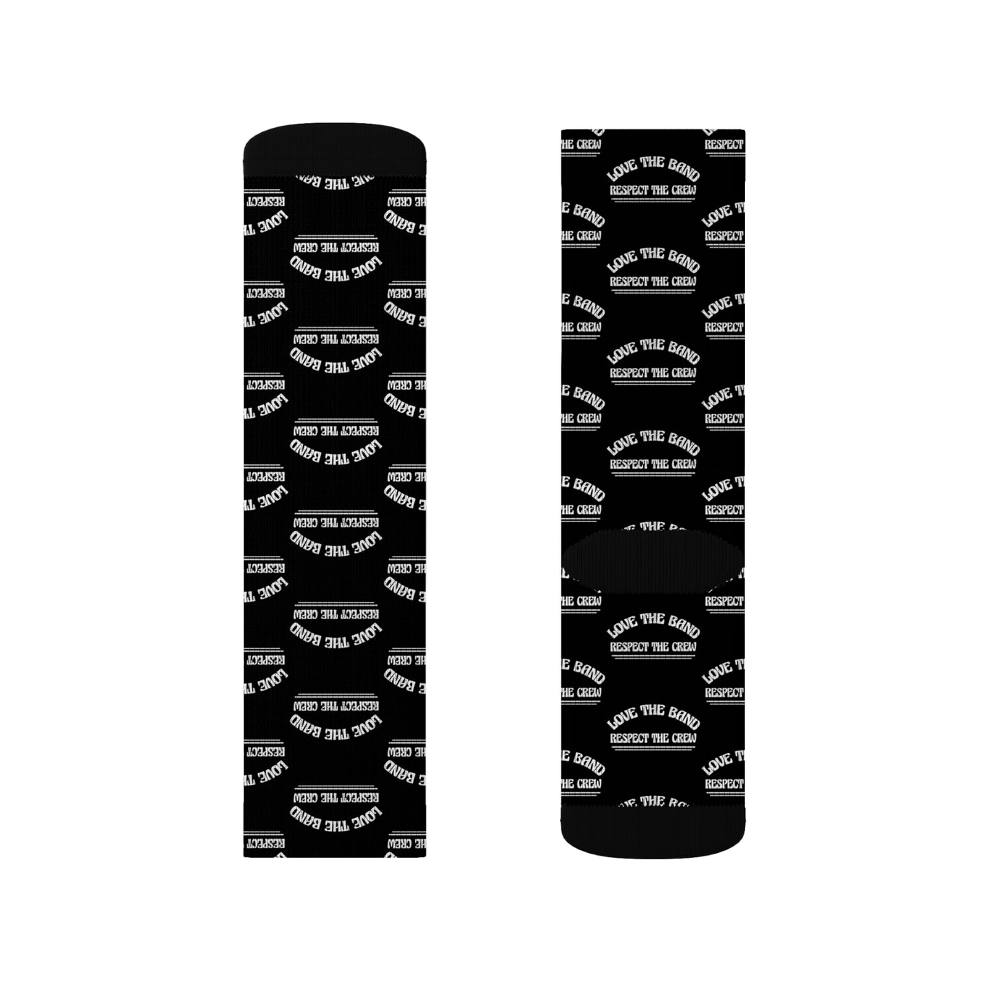 Love the Band, Respect the Crew - Sublimation Socks - Scoomper's World - BLACK