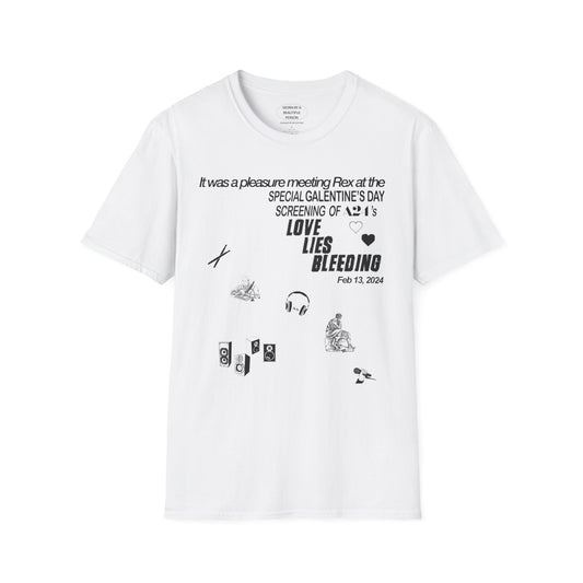 It was a pleasure meeting Rex at the Love Lies Bleeding Screening - Unisex Softstyle T-Shirt