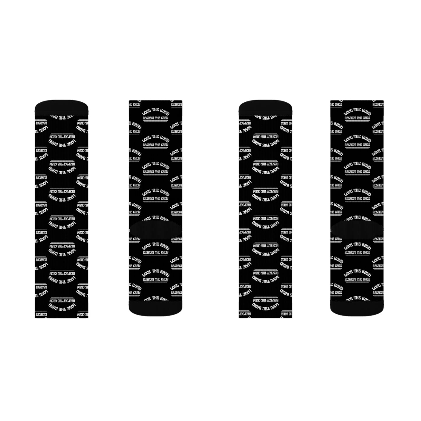Love the Band, Respect the Crew - Sublimation Socks - Scoomper's World - BLACK