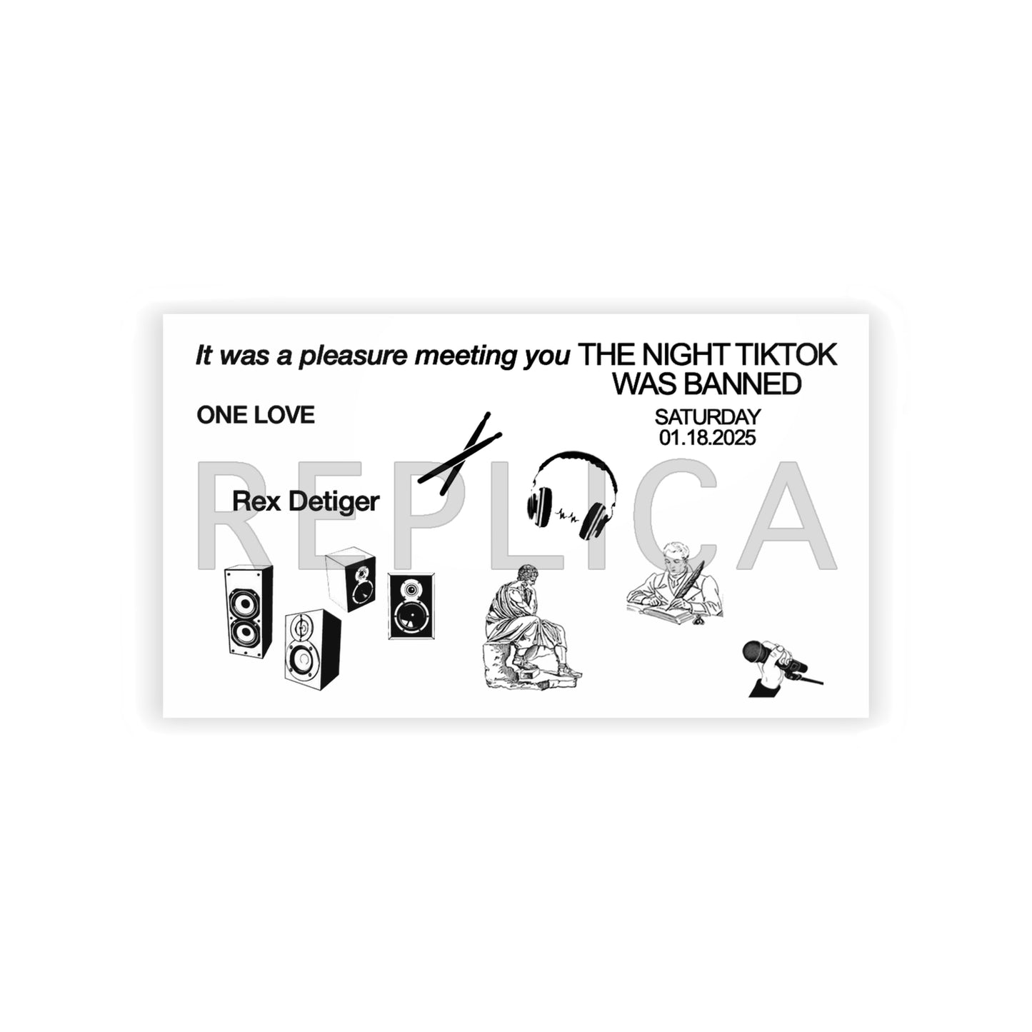 "It was a pleasure meeting you the night tiktok was banned" Business Cards REPLICA