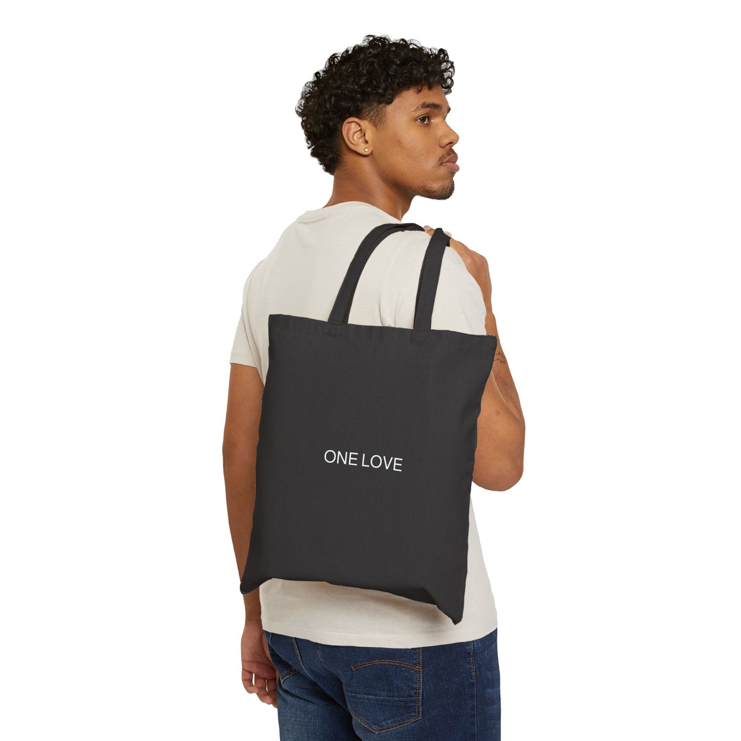 rex says bless for alexis - Cotton Canvas Tote Bag - Natural canvas and Black colors