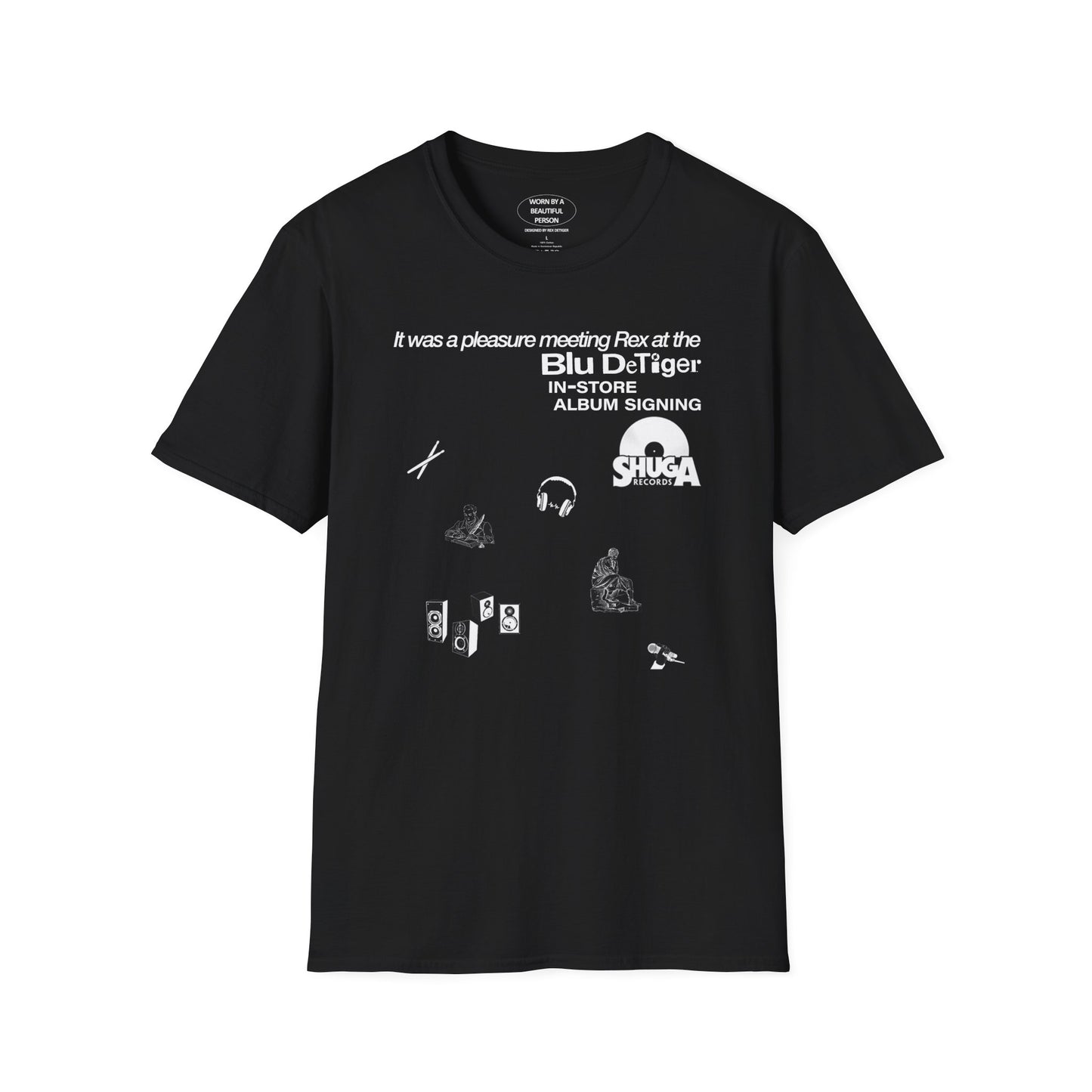 It was a pleasure meeting Rex at the Blu album signing at Shuga Records - Unisex Softstyle T-Shirt