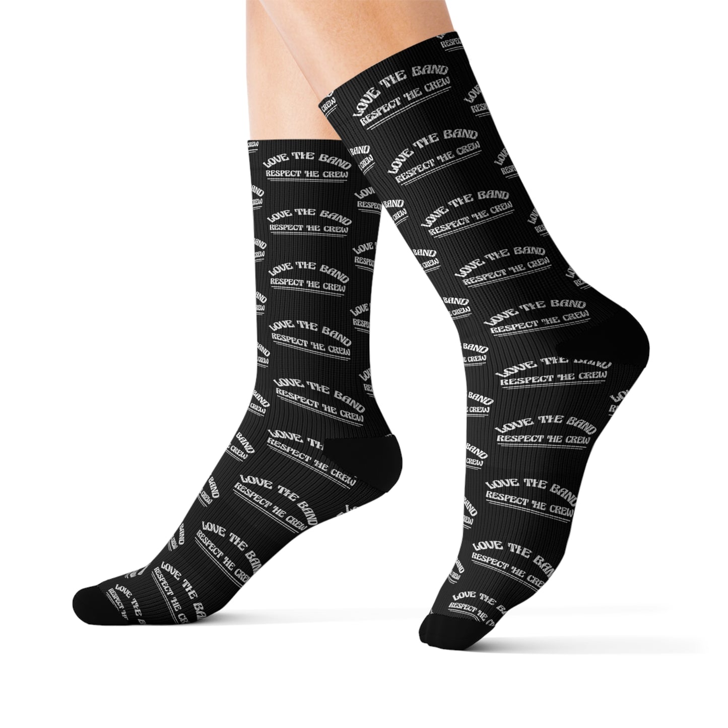 Love the Band, Respect the Crew - Sublimation Socks - Scoomper's World - BLACK
